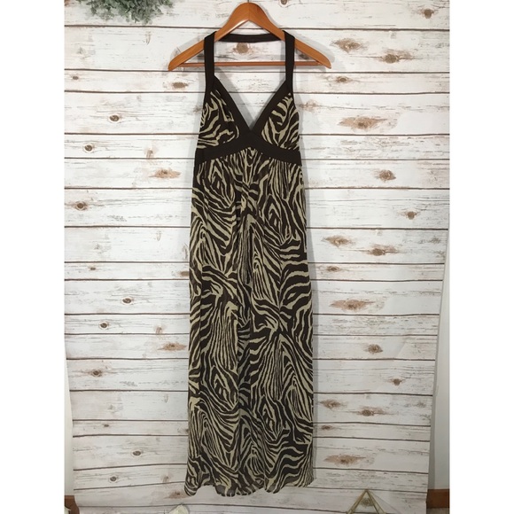 Dresses & Skirts - ZEBRA V NECK HALTER TOP MAXI DRESS